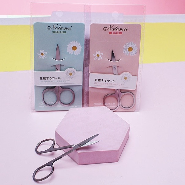 Kéo cắt tỉa lông mày lông mi lông mũi đầu cong nhọn