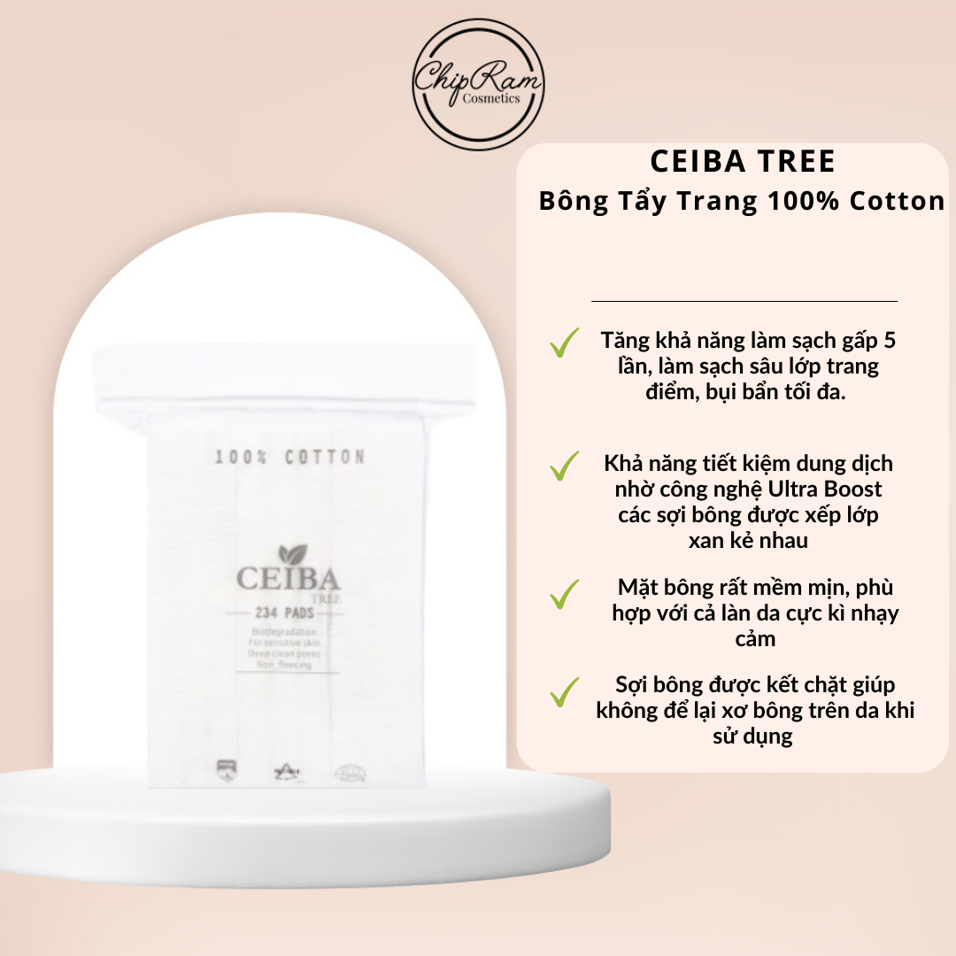 Bông tẩy trang ceiba tree cotton pad 234 miếng