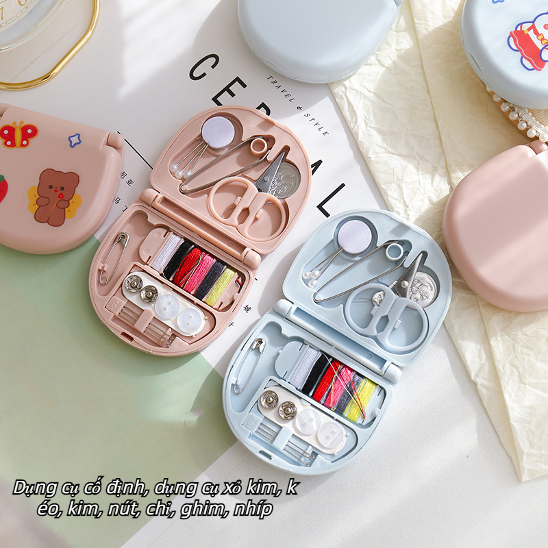 Hộp Đựng Kim Chỉ Mini Kiểu Dáng Dễ Thương Gọn Nhẹ, hộp may vá mini-HAUSE