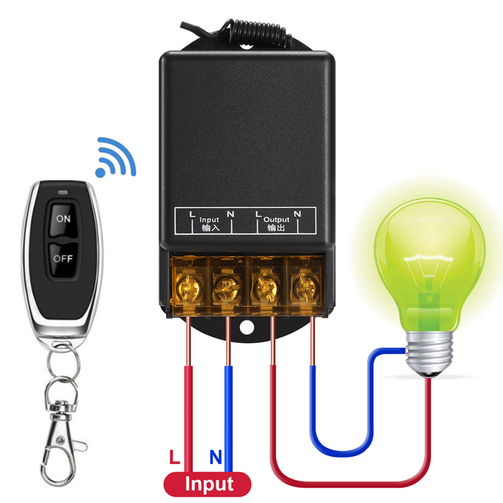 [MẪU MỚI NĂM 2020] Công tắc điều khiển từ xa 100m/30A công suất lớn bật tắt máy bơm nước máy rửa xe