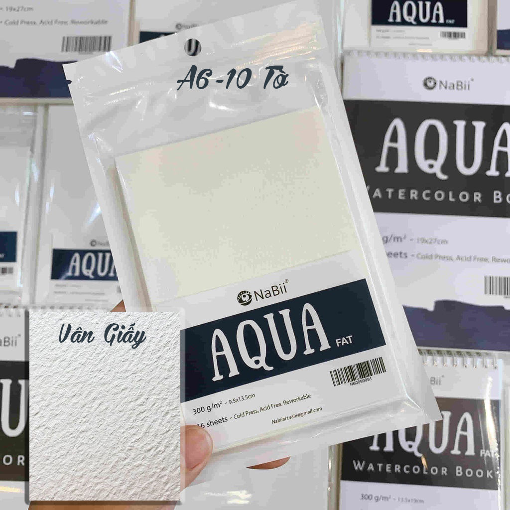Giấy vẽ màu nước Nabii Aqua Fat 300gsm 16 tờ
