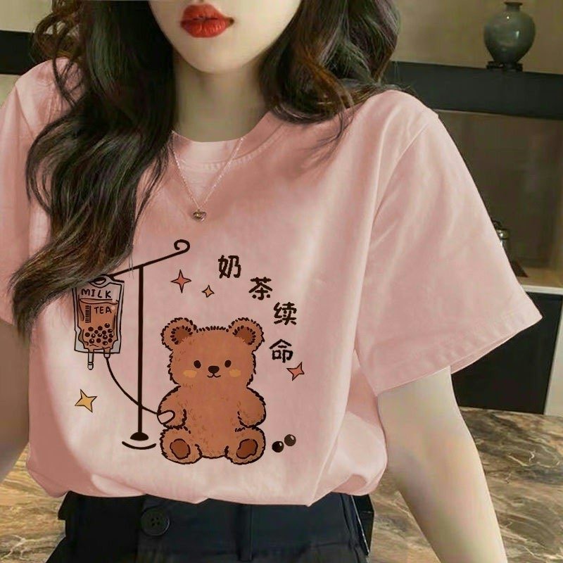 ÁO PHÔNG THUN NỮ IN HÌNH GẤU