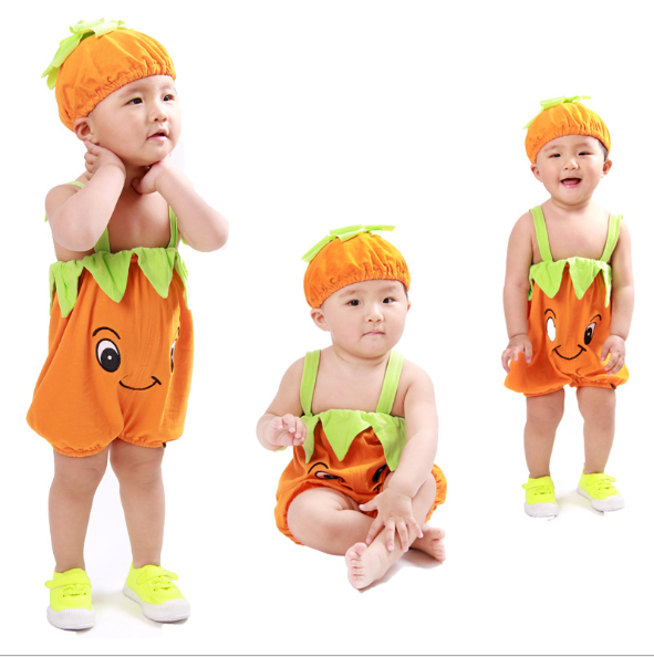 Body dưa hấu, bí đỏ kèm mũ  cho bé