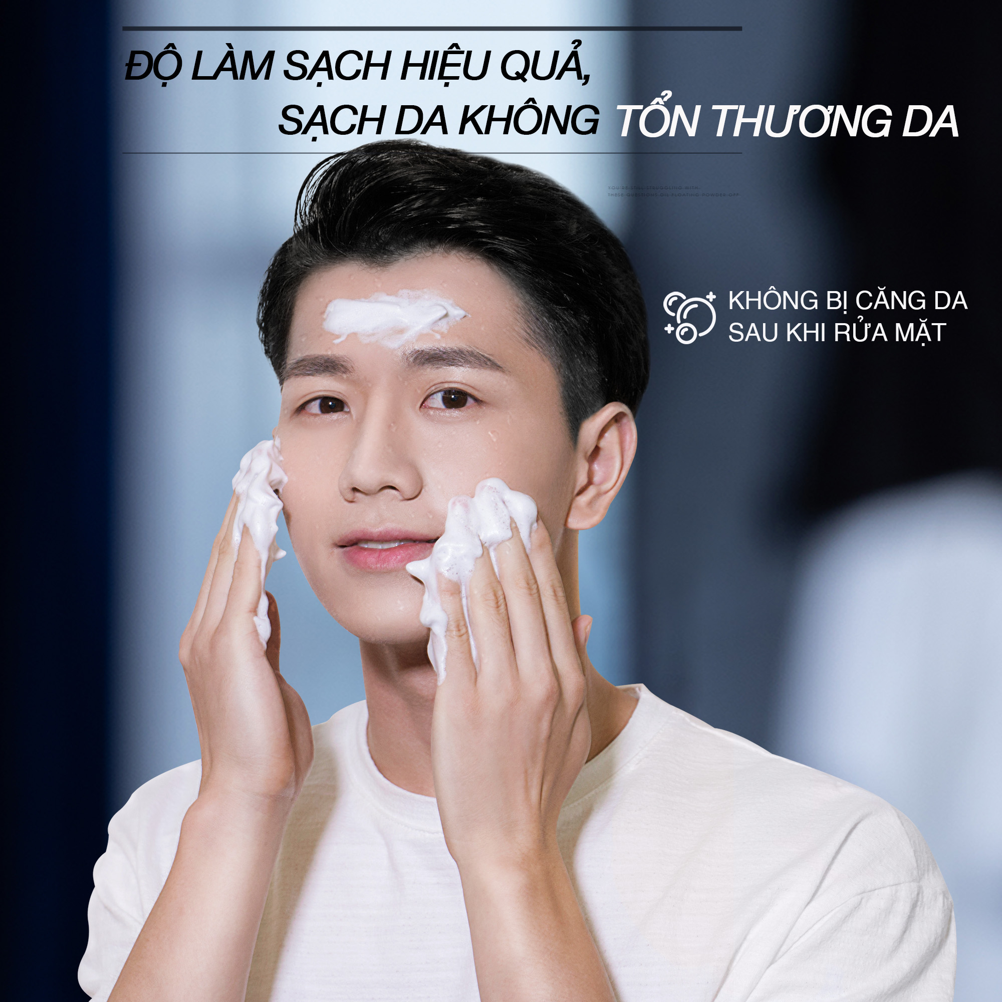 Sữa Rửa Mặt Nam Trắng Da BLUEMAN SkinPro Làm Sạch, Dưỡng Ẩm Dịu Nhẹ 170ml