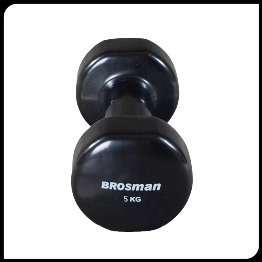 Tạ tay 5kg Brosman nhập khẩu (Bộ gồm 2 cái tạ sắt 5kg màu đen)