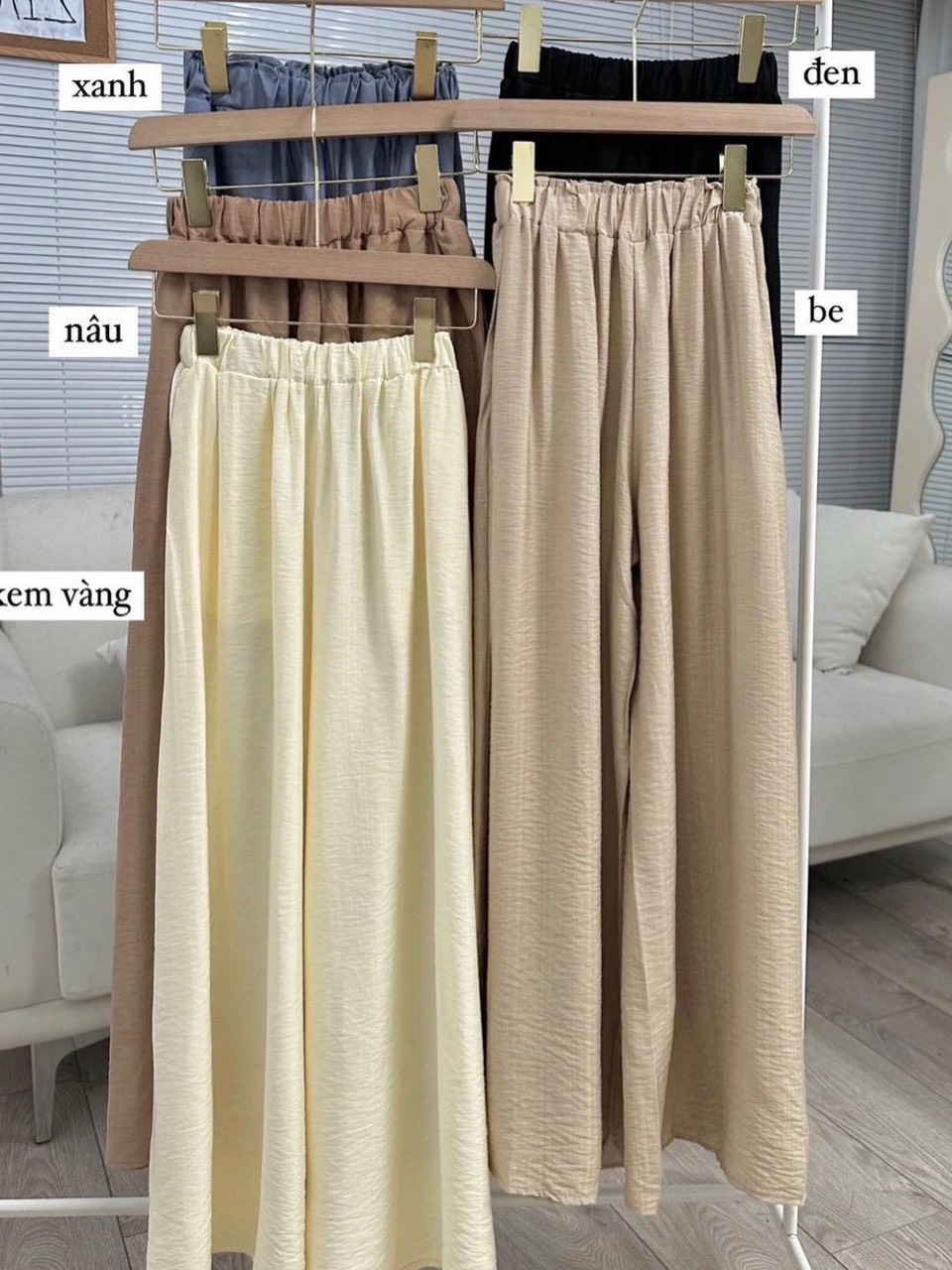 Quần ống rộng chất đũi Linen giả váy mặc tôn dáng mềm mịn mát-XMTĐ-Mã 821D
