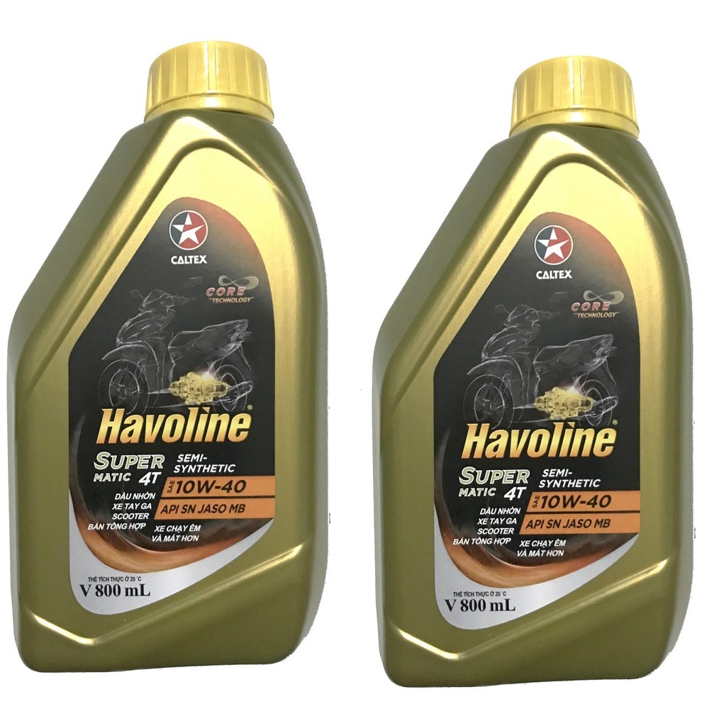 [HCM]NHỚT XE TAY GA BỐN THÌ HIỆU NĂNG CAO Havoline SuperMatic 4T Semi-Synthetic SAE 10W-40--