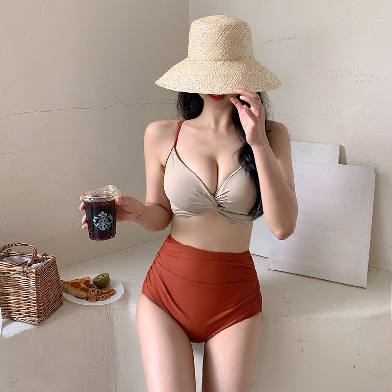 Bikini xoắn phối màu dễ thương