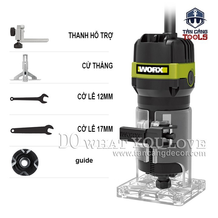 Máy Phay Worx WU619 Cốt 6.35 mm