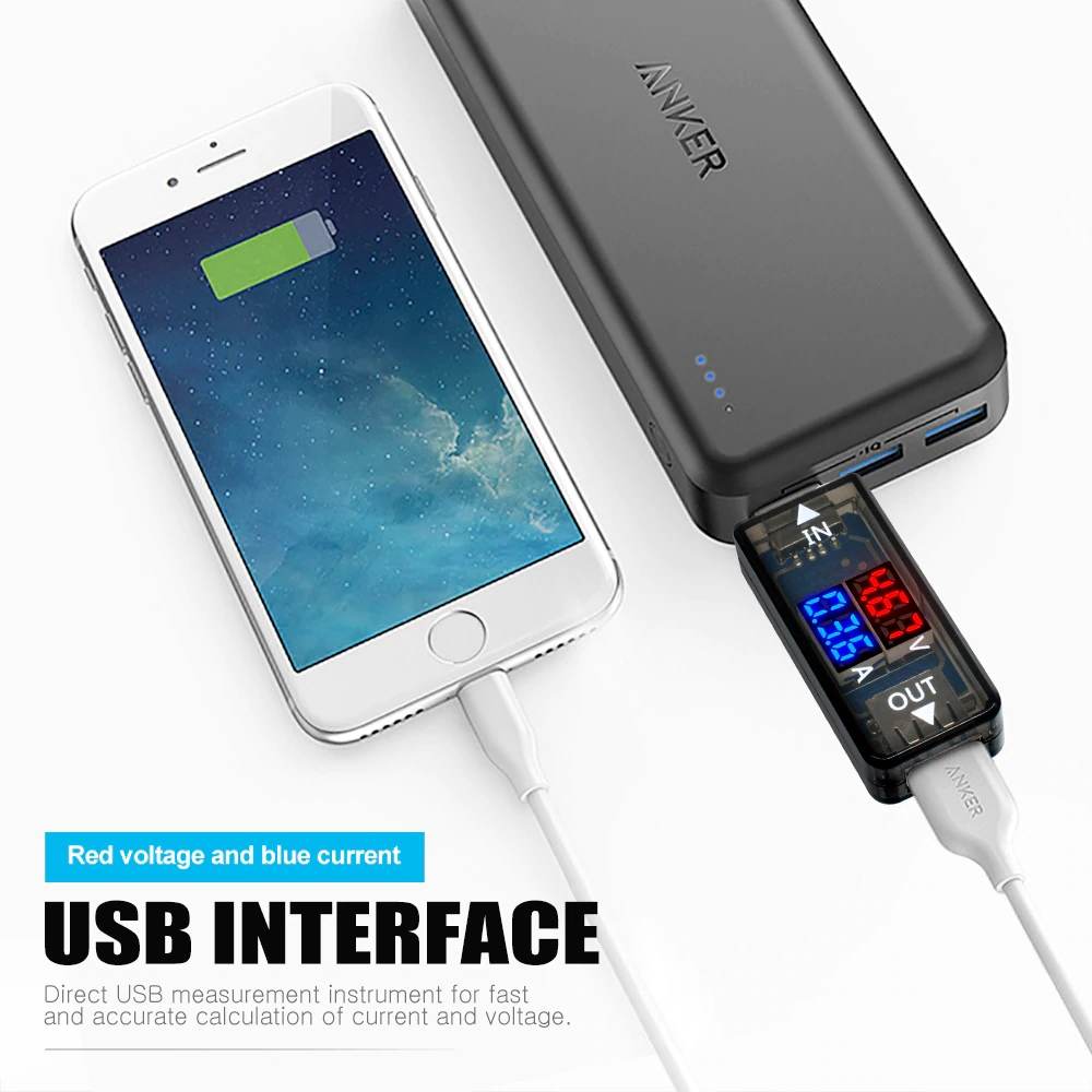 USB Voltage Current Meter Display Volt Ampere Safety Control , amperage charging current source meter when charging battery