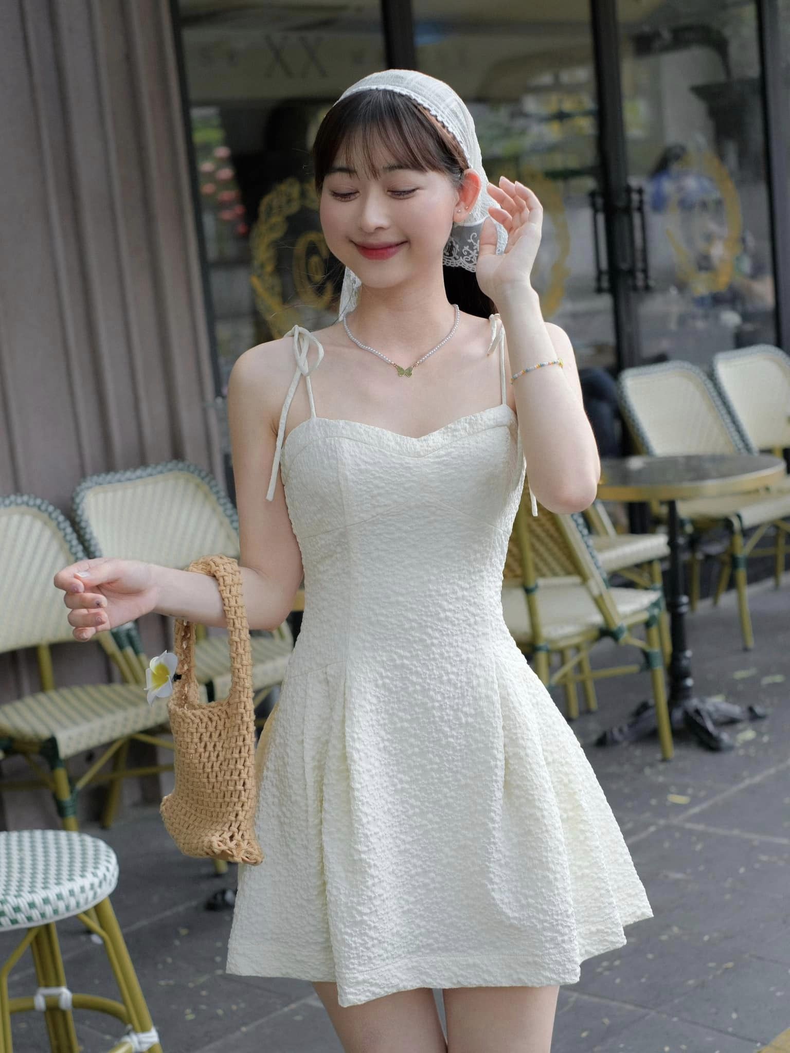 Đầm lucy - đầm 2 dây nhún ngực