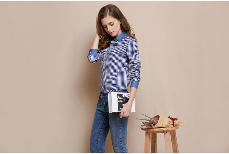 [4.4 Hoàn tiền 15%][HCM]SƠ MI CARO PHỐI NĂNG ĐỘNG - AO009
