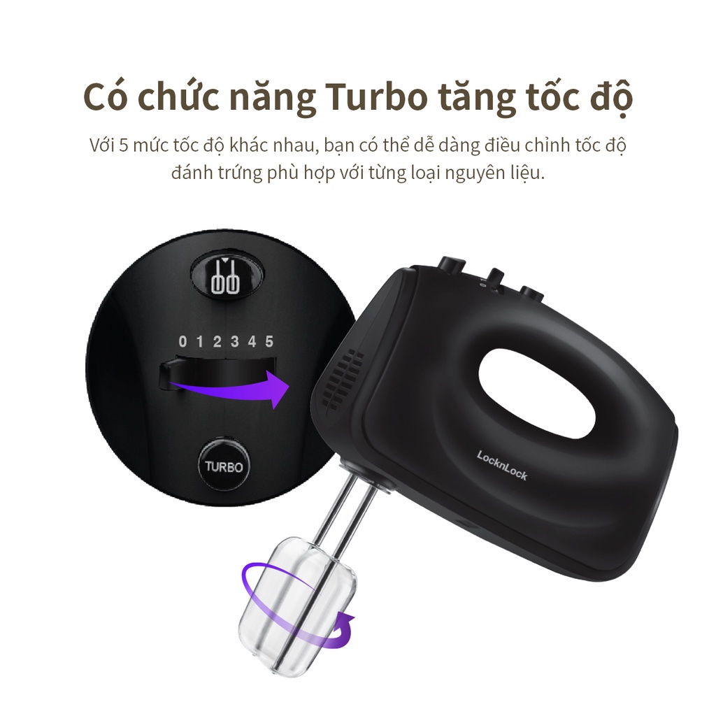 [QUÀ TẶNG KHÔNG BÁN] MÁY ĐÁNH TRỨNG CẦM TAY LOCKNLOCK MÀU XÁM ĐẬM