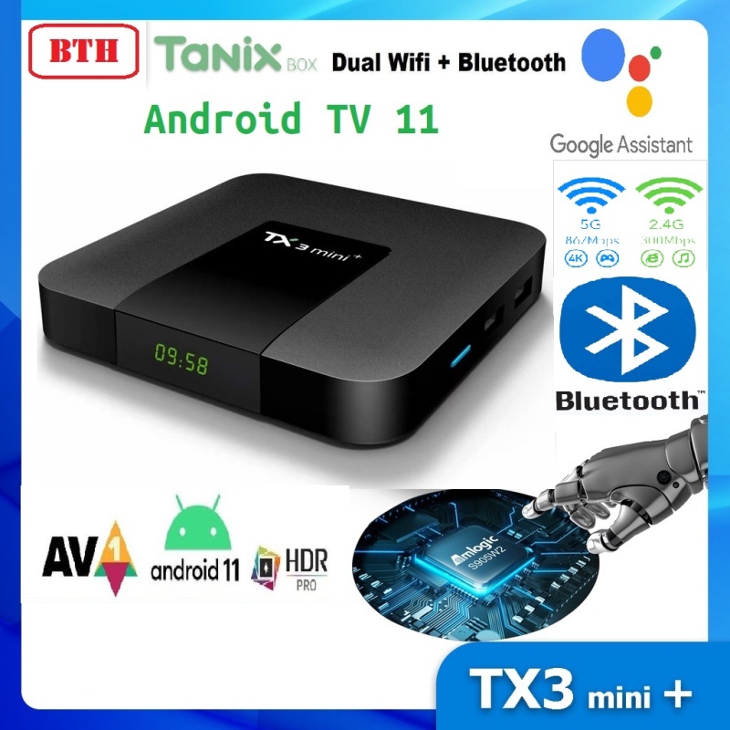 Android Box TX3Mini+ 2022 - Android TV 11, Amlogic S905W2, Ram 4GB, Bộ nhớ 32GB, Wifi 2 băng tần, Bluetooth 5.1, giải mã AV1, cấu hình mạnh mẽ với giá tốt trong phân khúc