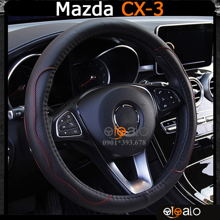 Bọc vô lăng xe ô tô Mazda CX3 Da PU CAO CẤP - OTOALO