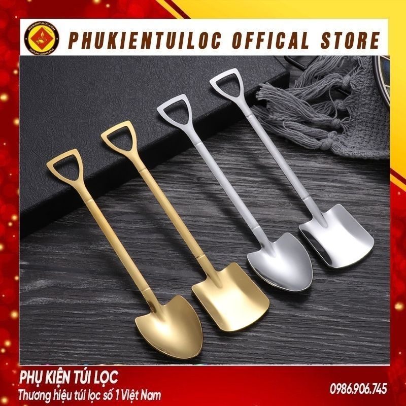 Thìa thép không gỉ thìa vuông hình xẻng vàng khuấy cà phê thìa cà phê đa dạng mẫu mã, kiểu dáng- Phukientuiloc.com