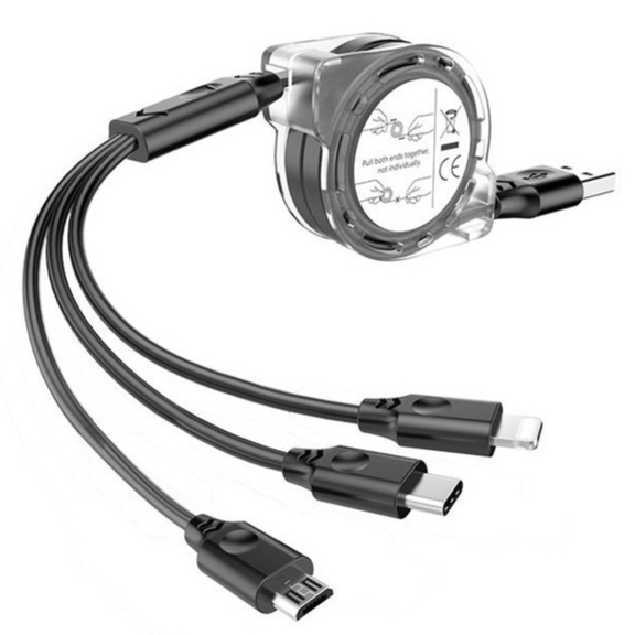 Cable charger drawstring 3 Head multi-purpose