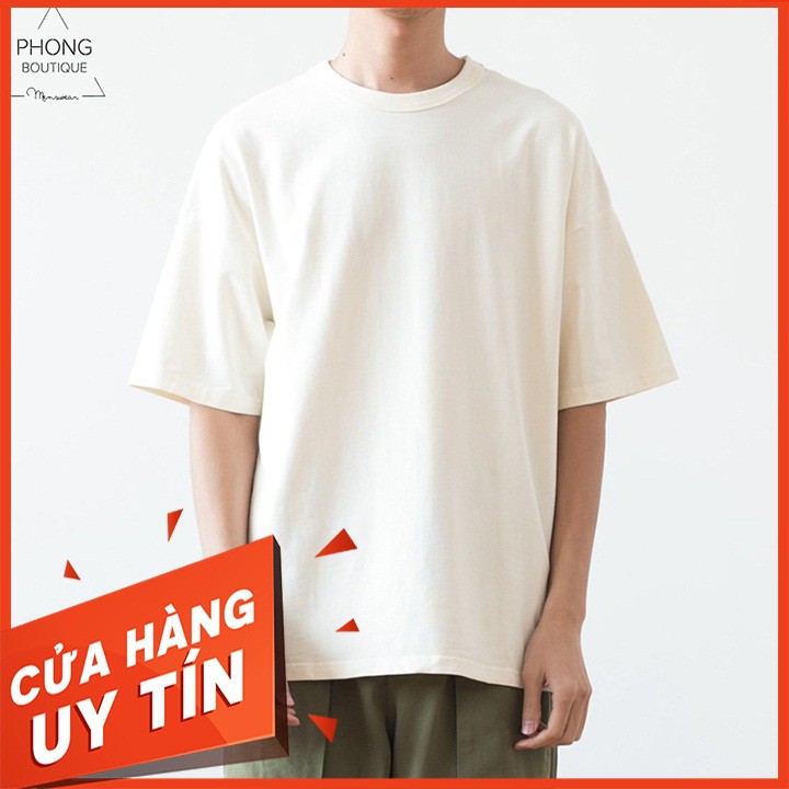Áo Thun Tay Lỡ Cotton Trơn [ Áo Thun Tay Lỡ Unisex Nam Nữ Mặc Được].