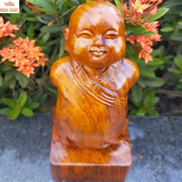 Tượng gỗ vạn sự tùy duyên gỗ huyết long cao 20 cm