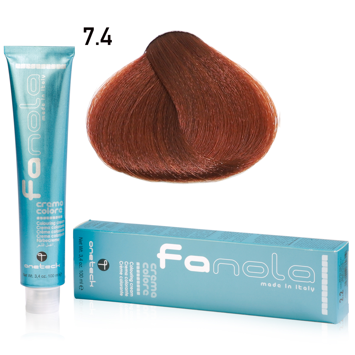 Màu nhuộm fanola medıum copper blonde 7.4 100ml + oxy 120ml + chén cọ nhuộm
