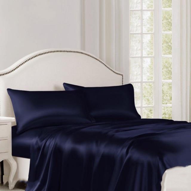 Ga Giường Drap Lẻ Phi Lụa Lavish Silk cao cấp mát lạnh hàng loại 1 - Xanh Đen