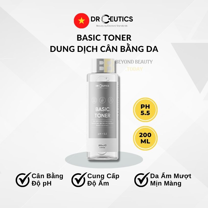 Dung Dịch Cân Bằng Da Basic Toner DrCeutics - Cấp Ẩm, Cân Bằng pH Cho Da Dầu Mụn | Beyond Beauty