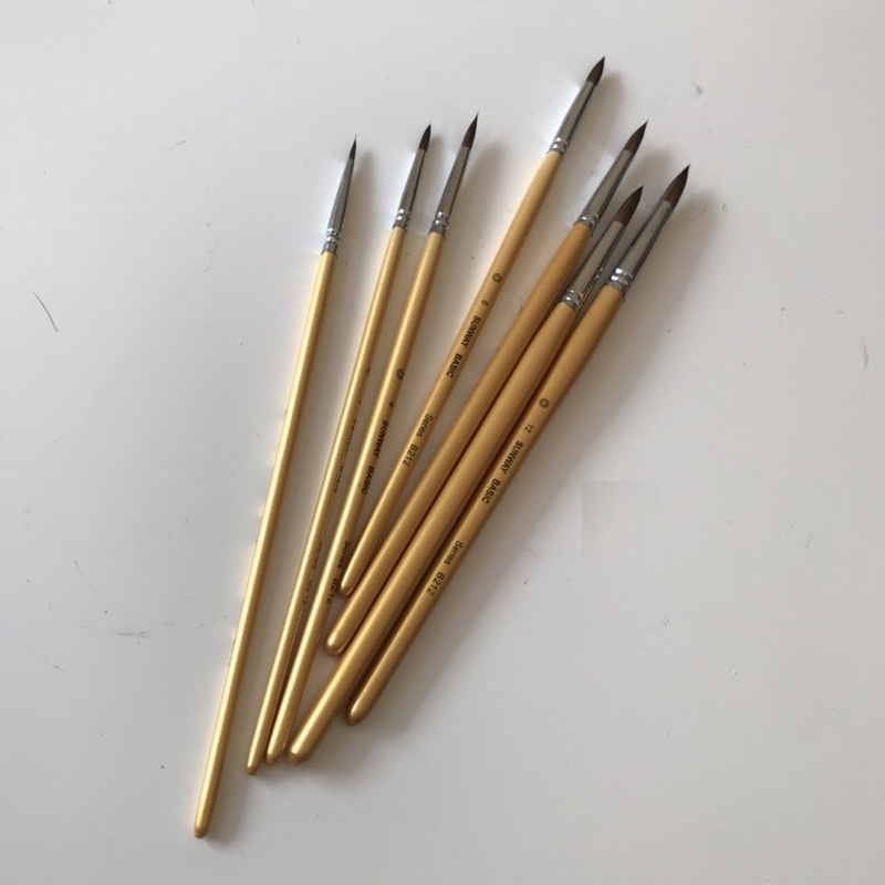 Cọ Đầu Nhọn Sunway Basic B212 (Cọ Lẻ),lông sói vẽ màu nước,acrylic
