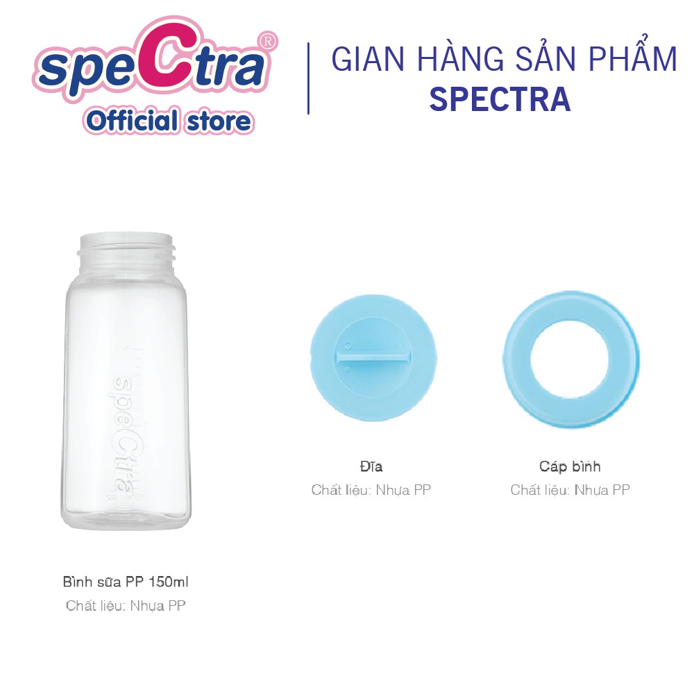 Bộ 3 bình trữ sữa PP cổ hẹp Spectra 150ml