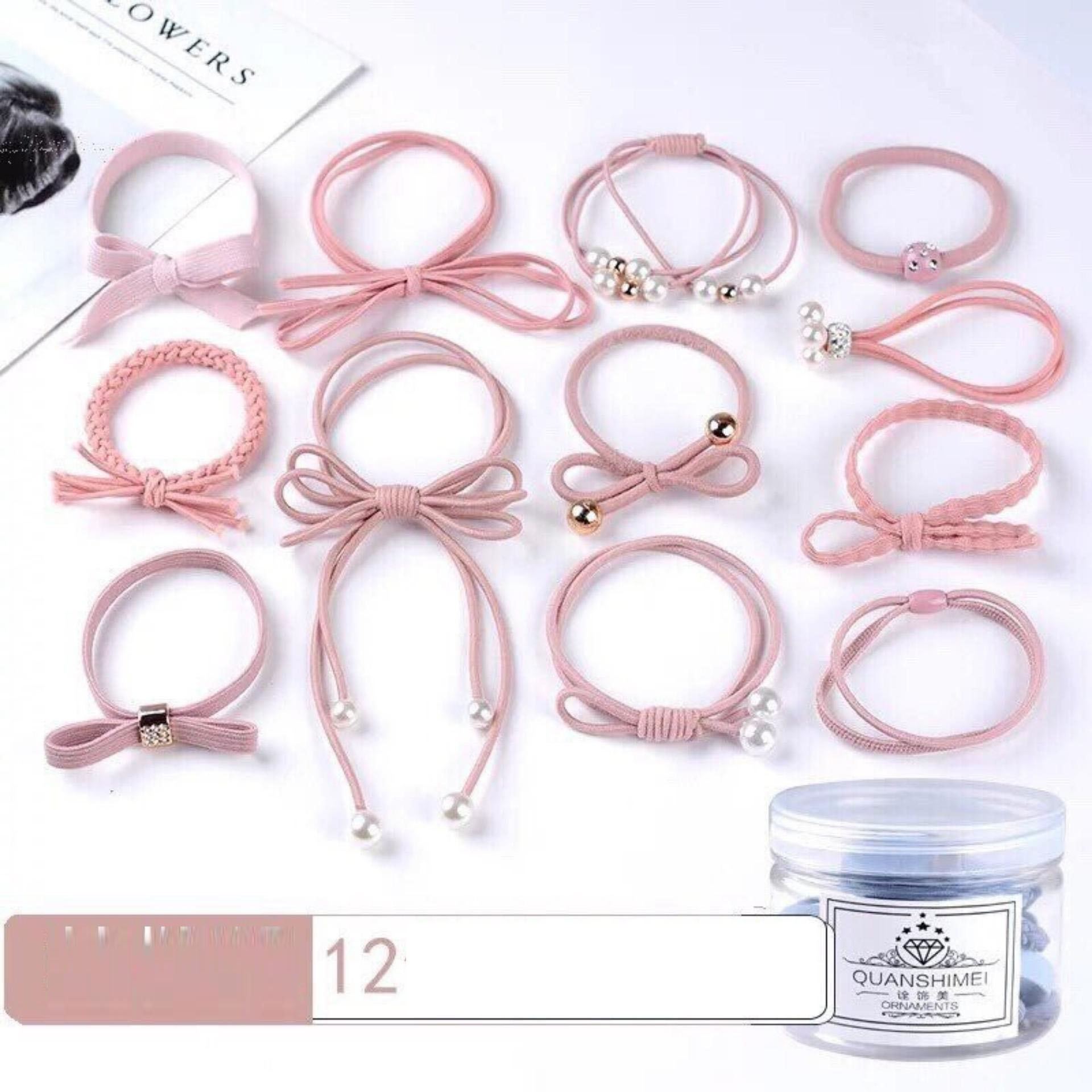 [HCM]Set 12 dây buộc tóc mềm Hàn Quốc siêu xinh