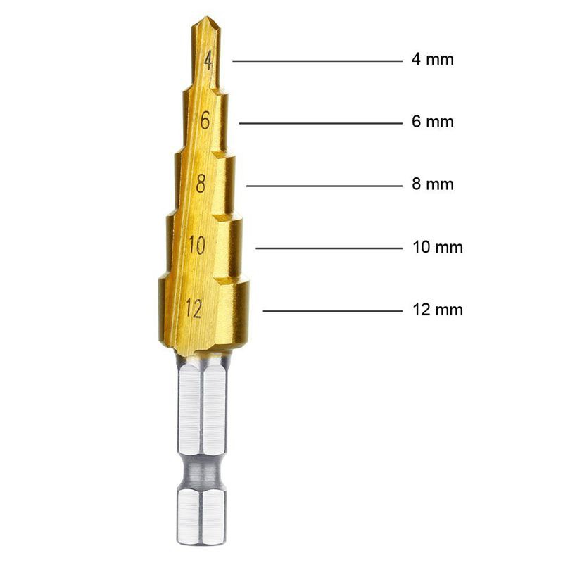 Bộ 4 mũi khoan bước 3-12 / 4-12 / 20 / 32mm