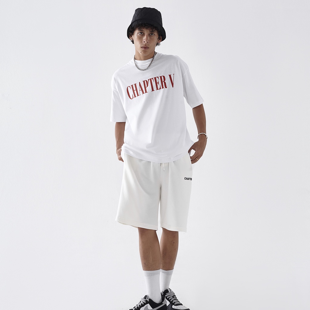 Quần short thun trắng thể thao - CHAPTER V White Short Pant