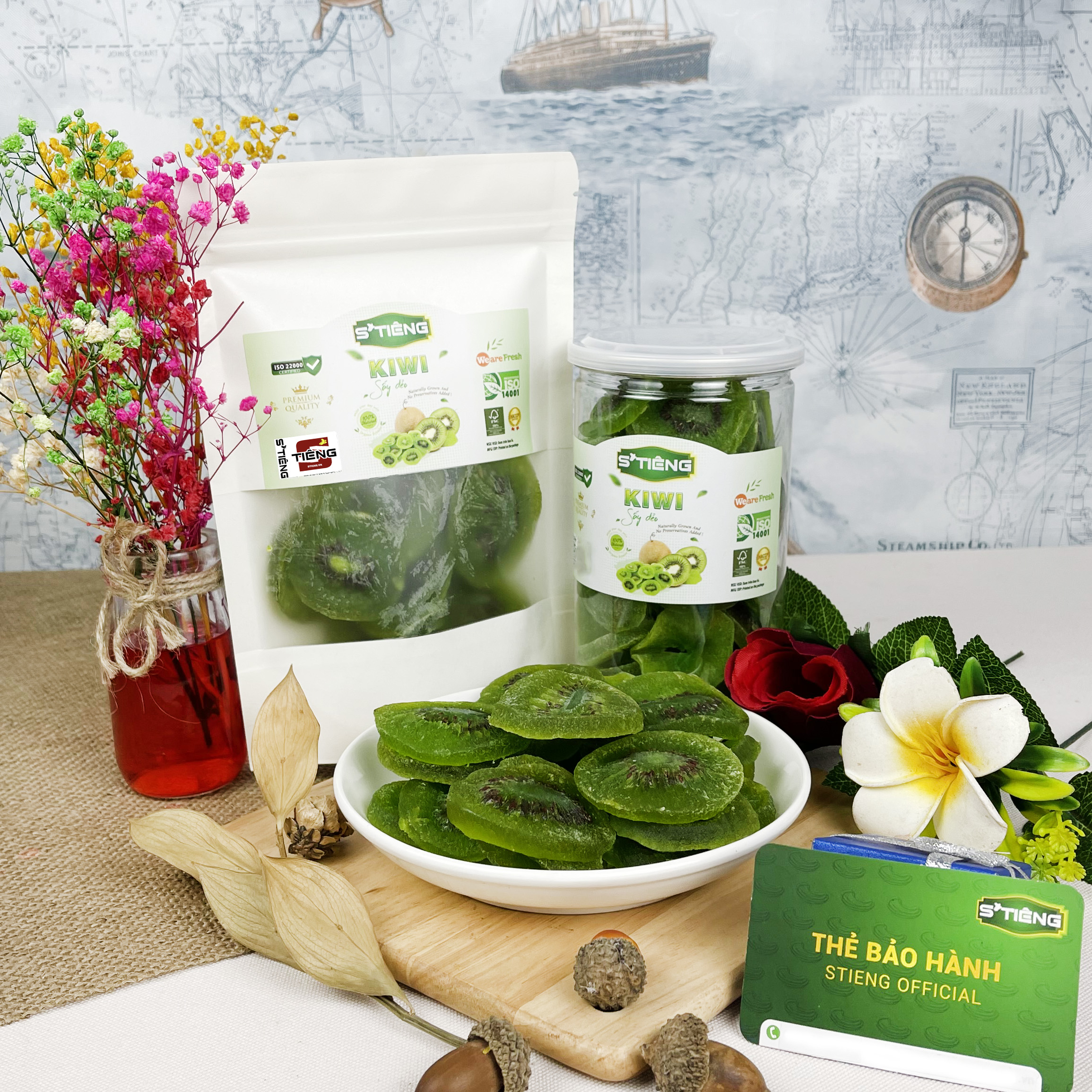 Kiwi Sấy Dẻo Đà Lạt STIÊNG Chua Ngọt