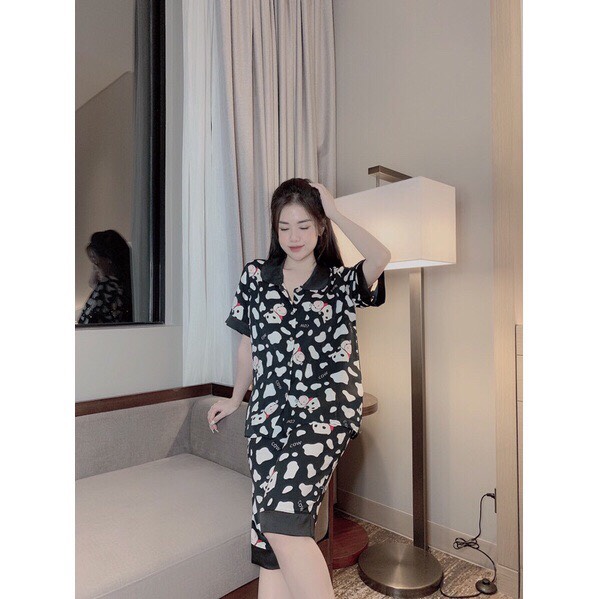Đồ bộ Pyjama lửng chất lụa mango mềm mịn, mát, không nhăn, không xu