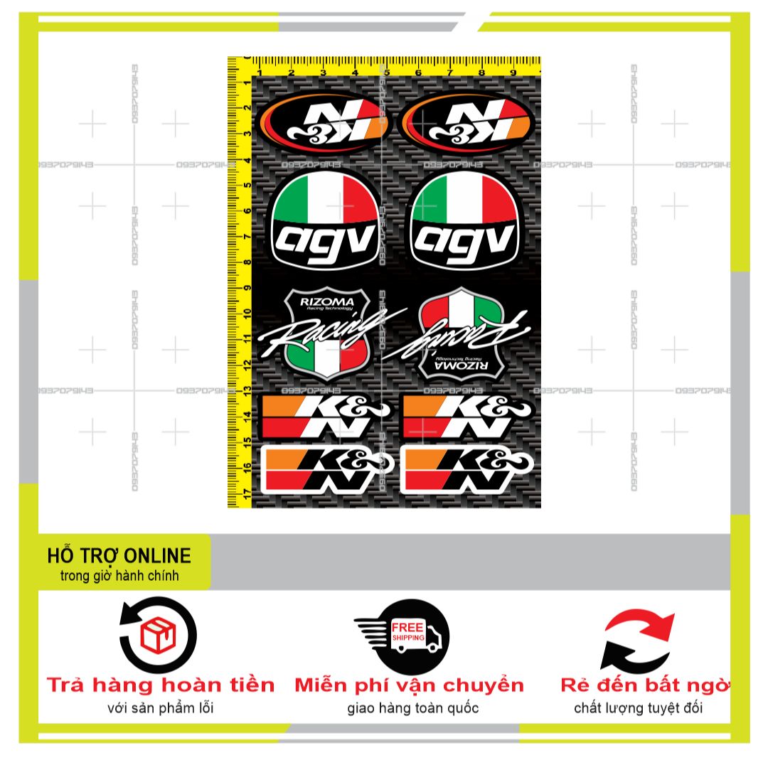 LOGO STICKER AGV MINI DÁN XE MÁY L 09  - THUDECAL