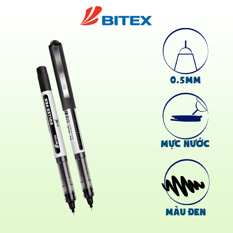 Bút lông bi Bitex R02 mực Xanh / Đỏ / Đen ngòi 0.5mm