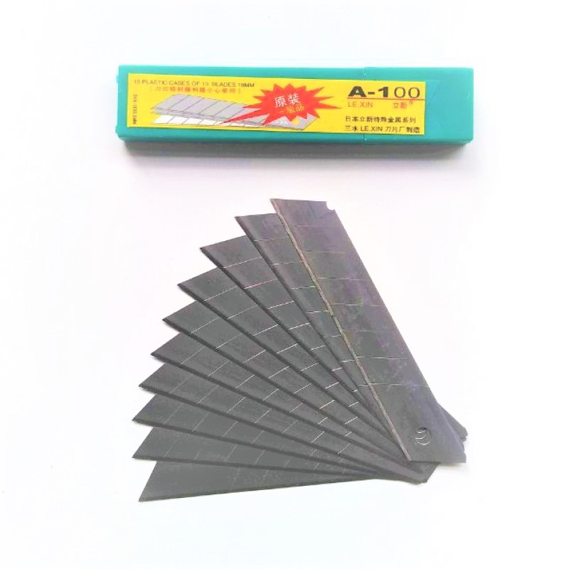 Hộp 20 lưỡi dao rọc giấy, dao cắt giấy (Size lớn 18mm)