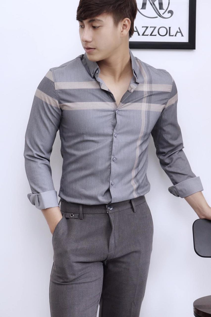 [HCM]ÁO SƠ MI NAM SỌC NGANG DỌC SIÊU ĐẸP