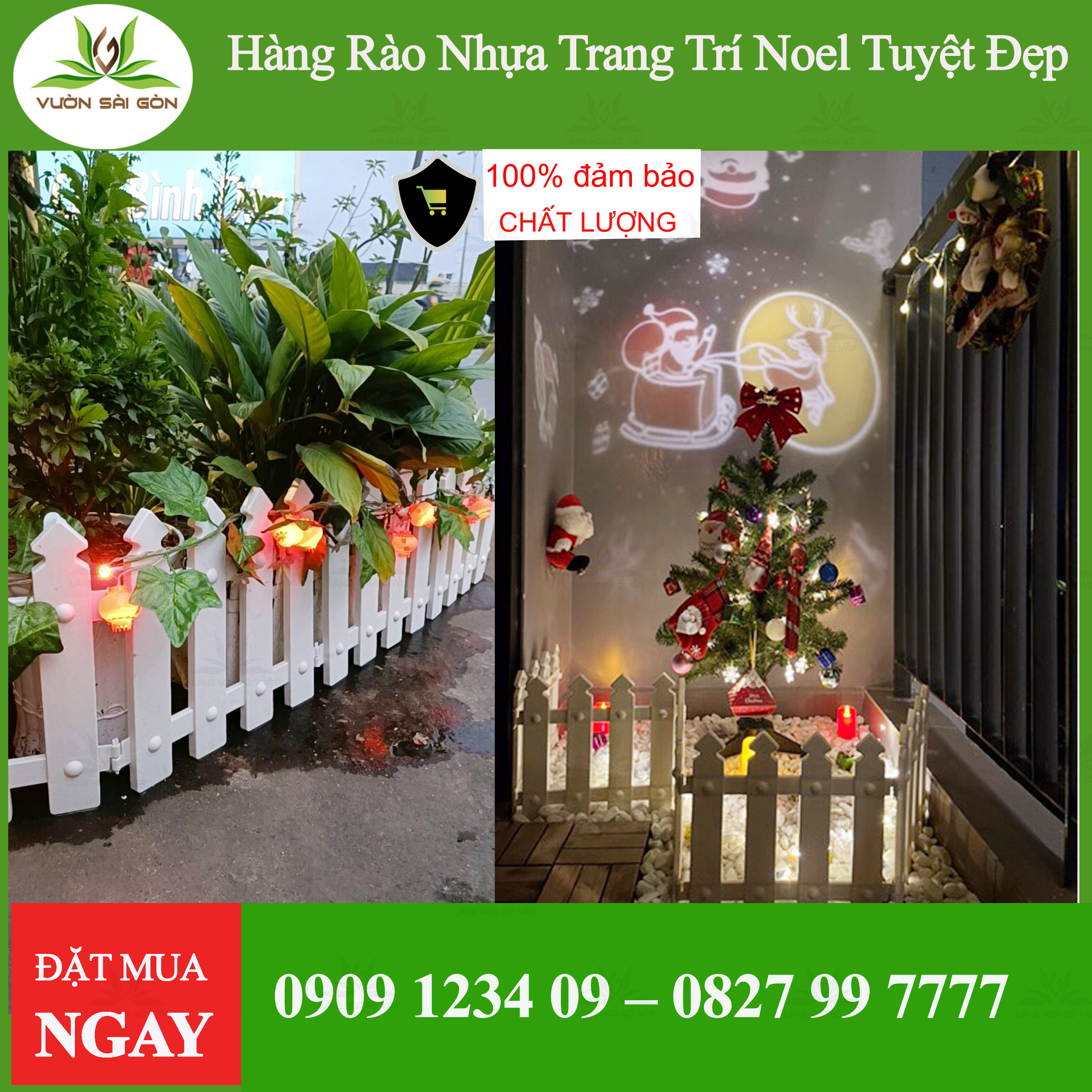 Combo 10 miếng hàng rào (cao 50cm x dài 30cm) trang trí Noel, trang trí sân vườn (Vườn Sài Gòn - Vuon Sai Gon)