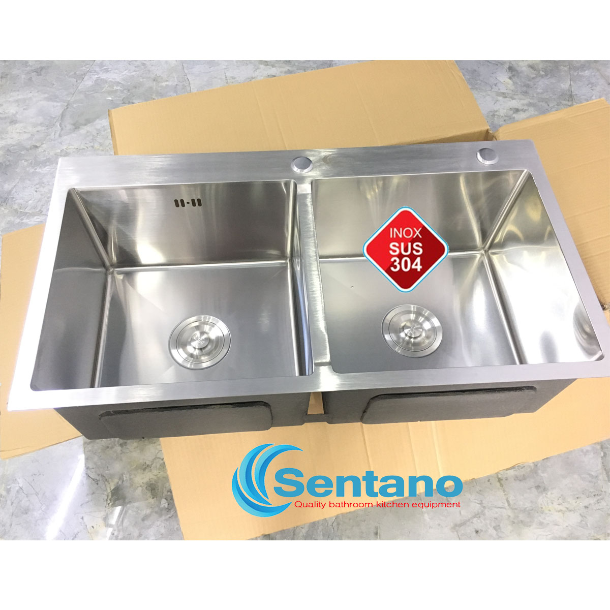 [SALE RẺ] Chậu rửa chén đúc liền khối inox 304( 8245 CÂN) tặng bộ xả chống hôi và bình xà bông