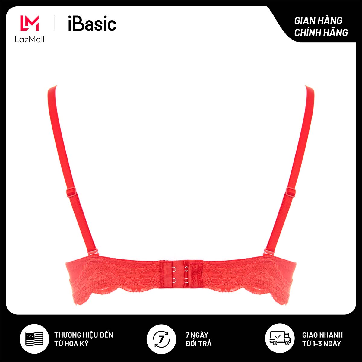 Áo ngực nữ mút dày phối ren iBasic BRAW073