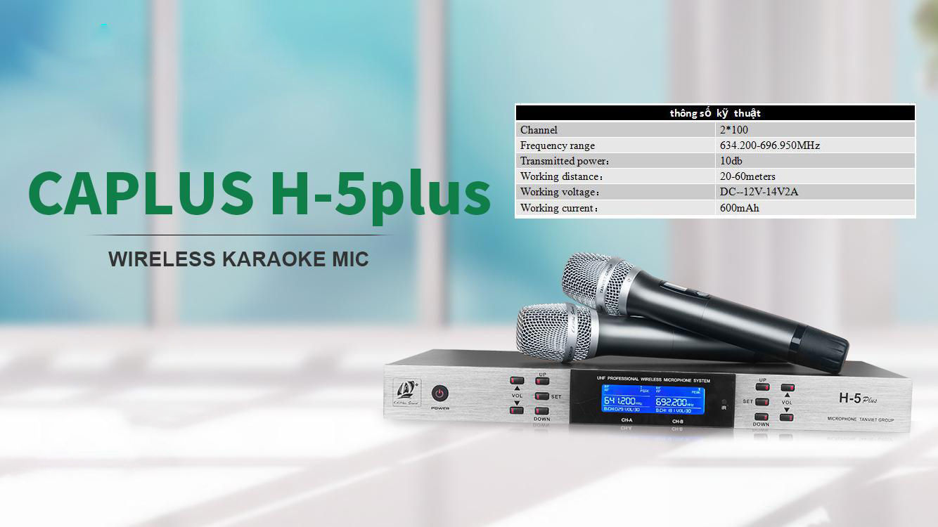 MICRO KHÔNG DÂY CAPLUS H5 PLUS HÀNG NHẬP KHẨU CHÍNH HÃNG