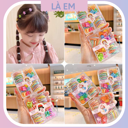 Set Chun Cột Tóc, Kẹp Mini Siêu Dễ Thương Cho Bé