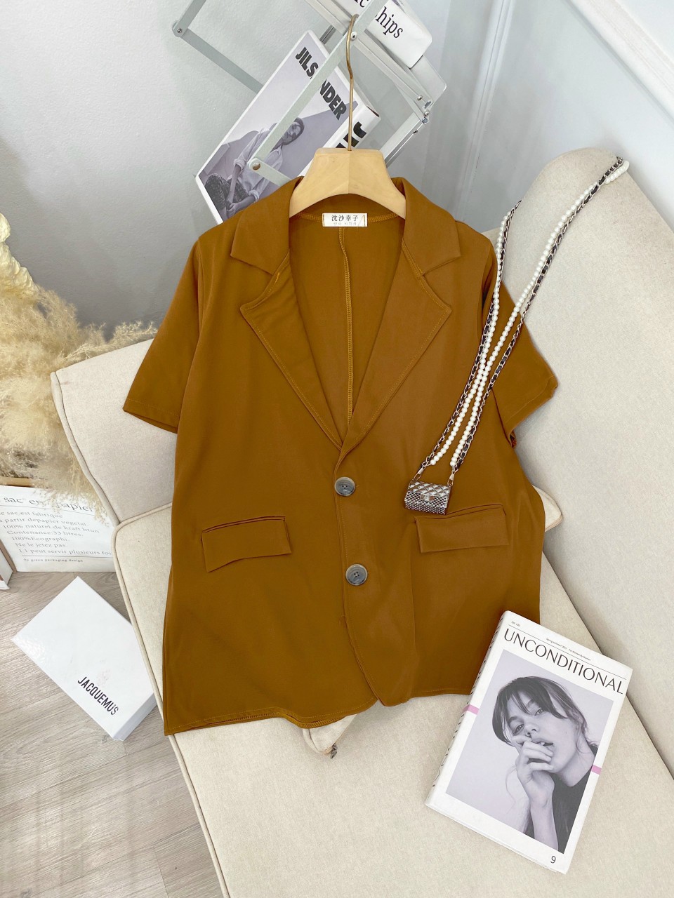 Áo Khoác Nữ Blazer 1 Lớp Tay Ngắn