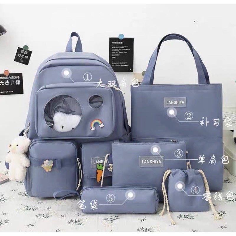 SET 4 MÓN BALO HỌC SINH ĐI HỌC NGĂN PHỐI MICA