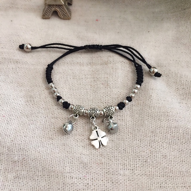 Vòng tay handmade cỏ 4 lá phối chuông, đa dạng mẫu mã, chất lượng đảm bảo và cam kết hàng đúng mô tả
