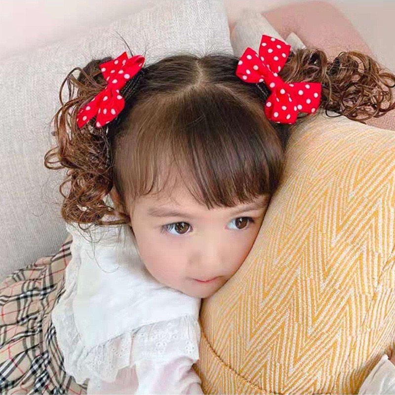 Set 2 kẹp tóc giả nơ siêu yêu cho bé