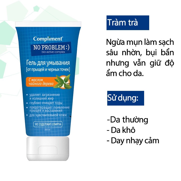 Gel Rửa Mặt Compliment No Problem - Làm Sạch Sâu, Giảm Mụn 200ml
