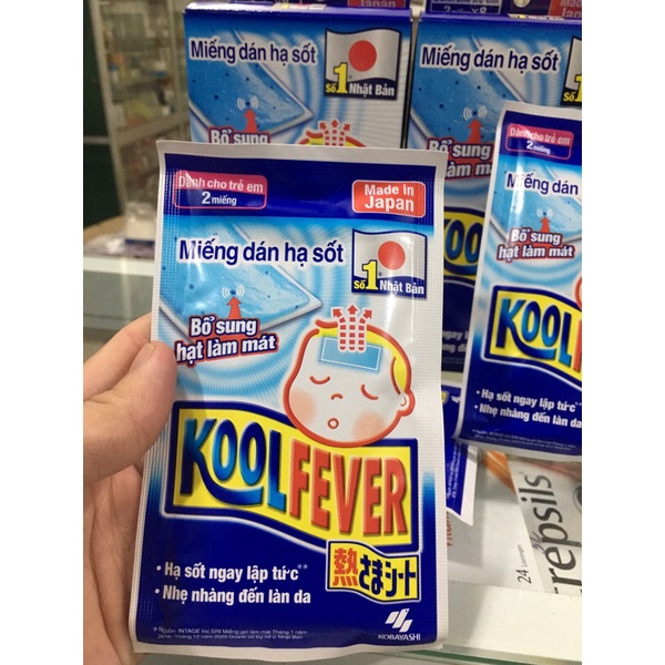 Dán hạ sốt trẻ em Kool Fever làm mát suốt đêm(1 bịch 2 miếng dán)