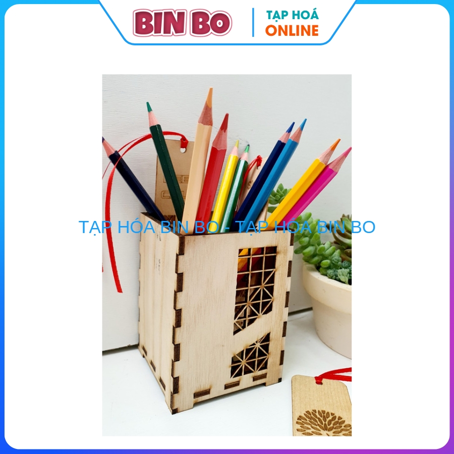 Ống cắm bút bằng gỗ