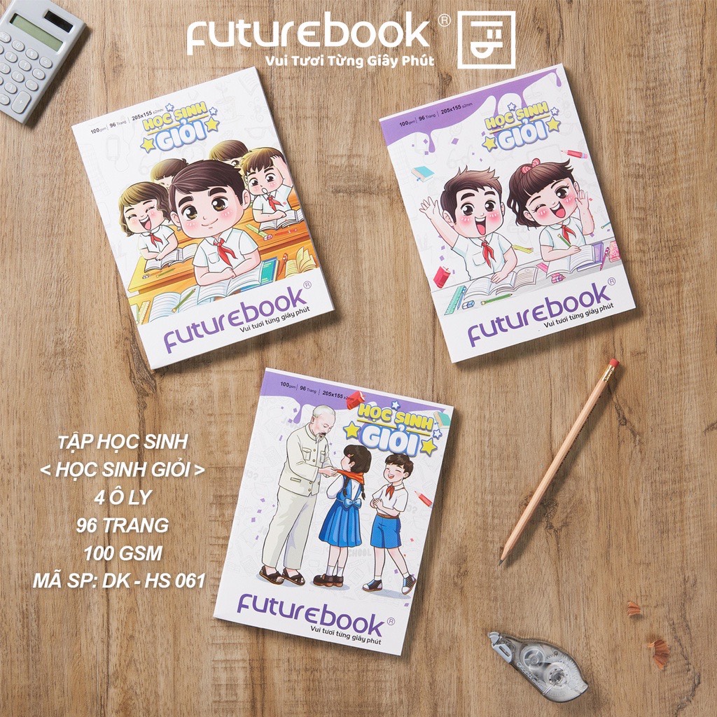 Hoc sinh gioi highschool 2x2mm cross-section notebook, planner office school supplies, futurebook stationery.